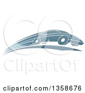 Poster, Art Print Of Shiny Blue Sports Car Zooming By