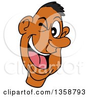 Clipart Of A Cartoon Black Man Laughing And Winking Royalty Free Vector Illustration