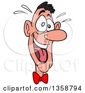 Clipart Of A Cartoon White Man Laughing Hysterically Royalty Free Vector Illustration