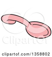 Clipart Of A Cartoon Pink Baby Girls Spoon Royalty Free Vector Illustration
