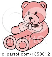 Poster, Art Print Of Cartoon Pink Girls Teddy Bear