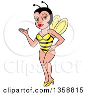 Poster, Art Print Of Cartoon Female Bee Presenting