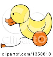 Poster, Art Print Of Cartoon Rolling Yellow Duck Toy