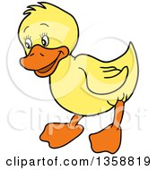 Poster, Art Print Of Cartoon Happy Yellow Duckling
