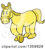 Poster, Art Print Of Cartoon Yellow Horse