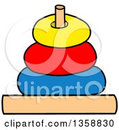 Clipart Of A Cartoon Ring Toss Or Stack Toy Royalty Free Vector Illustration