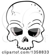 Clipart Of A Cartoon Cracked Human Skull Royalty Free Vector Illustration