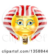 Poster, Art Print Of 3d Yellow Smiley Egyptian Pharaoh Emoji Emoticon Face