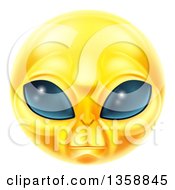 Poster, Art Print Of 3d Yellow Extraterrestrial Alien Smiley Emoji Emoticon Face