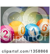 Poster, Art Print Of 3d New Year 2016 Bingo Or Lottery Balls Over A Burst