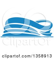 Clipart Of A Blue Sports Stadium Arena Building Royalty Free Vector Illustration