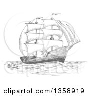 Sketched Gray Ship