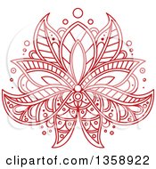 Poster, Art Print Of Red Henna Lotus Flower