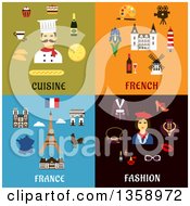 Poster, Art Print Of Flat Cuisine French And Fashion Designs