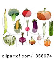 Poster, Art Print Of Cartoon Vegetables
