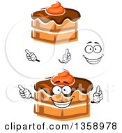 Clipart Of A Cartoon Face Hands And Cakes With Ganache Royalty Free Vector Illustration