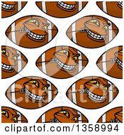 Poster, Art Print Of Background Pattern Of Seamless Brown And White American Football Characters