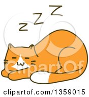Poster, Art Print Of Sketched Ginger Cat Sleeping