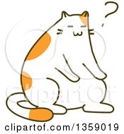 Poster, Art Print Of Sketched Fat Cat With A Question Mark