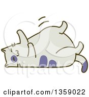 Poster, Art Print Of Sketched Cat Resting On His Back