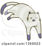 Clipart Of A Sketched Cat Resting Royalty Free Vector Illustration