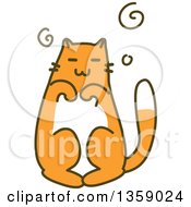 Poster, Art Print Of Sketched Ginger Cat Begging