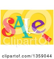 Poster, Art Print Of Tag On Colorful Sale Text Over Yellow