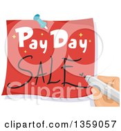 Poster, Art Print Of Hand Writing Pay Day Sale On A Note
