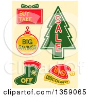 Poster, Art Print Of Christmas Sales Labels On Beige