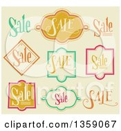 Poster, Art Print Of Retail Sale Labels On Beige