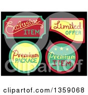 Poster, Art Print Of Retail Sale Labels With Text On Black