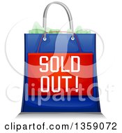 Poster, Art Print Of Blue Retail Shopping Bag With A Sold Out Sign