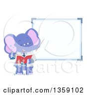 Poster, Art Print Of Purple Elephant Science Teacher By A White Board