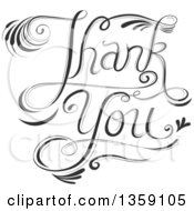 Black And White Fancy Calligraphic Thank You Text