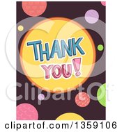 Poster, Art Print Of Thank You Text And Colorful Dots On Brown
