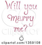 Poster, Art Print Of Soft Purple Will You Marry Me Text Over A Diamond Ring