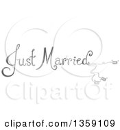 Poster, Art Print Of Grayscale Just Married Text With Cans
