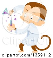 Poster, Art Print Of Scientist Monkey Mixing Chemicals