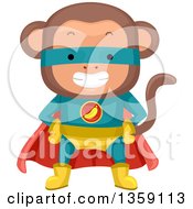 Poster, Art Print Of Grinning Monkey Super Hero