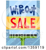 Poster, Art Print Of Wipeout Sale With A Squeegee On A Window