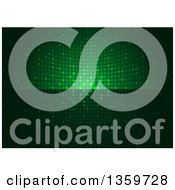 Clipart Of A Background Of Green Disco Like Dots Split In Half With Light To Dark Royalty Free Vector Illustration by dero