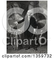 Poster, Art Print Of George Washington Standing And Presenting