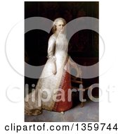 Martha Washington Posing With One Hand Resting On A Chair Back 1878