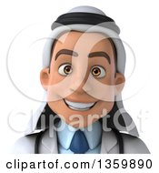 Clipart Of A 3d Young Male Arabian Doctor Avatar On A White Background Royalty Free Illustration by Julos