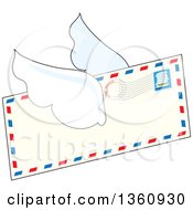 Poster, Art Print Of Cartoon Winged Airmail Envelope Flying
