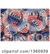 Clipart Of A Background Of 3d American Presidential Election Vote Buttons Royalty Free Illustration