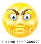 Poster, Art Print Of 3d Angry Yellow Male Smiley Emoji Emoticon Face