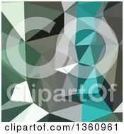 Poster, Art Print Of Green Gray And Blue Low Poly Abstract Geometric Background