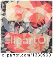 Poster, Art Print Of Coral Red Low Poly Abstract Geometric Background
