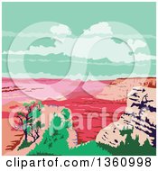 Clipart Of A Retro Wpa Styled Landscape Of The Grand Canyon Arizona United States Royalty Free Vector Illustration